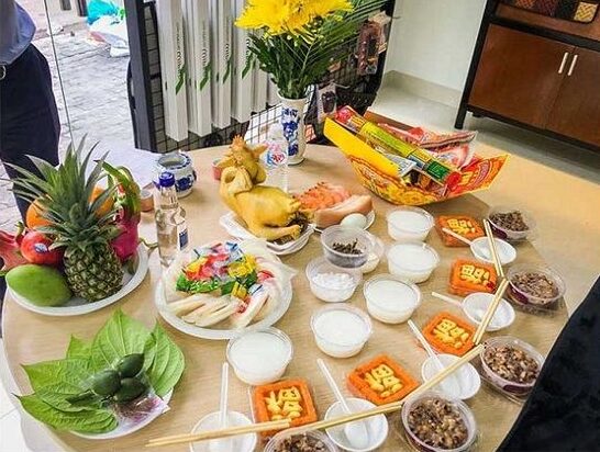 Mâm cúng sửa nhà đơn giản