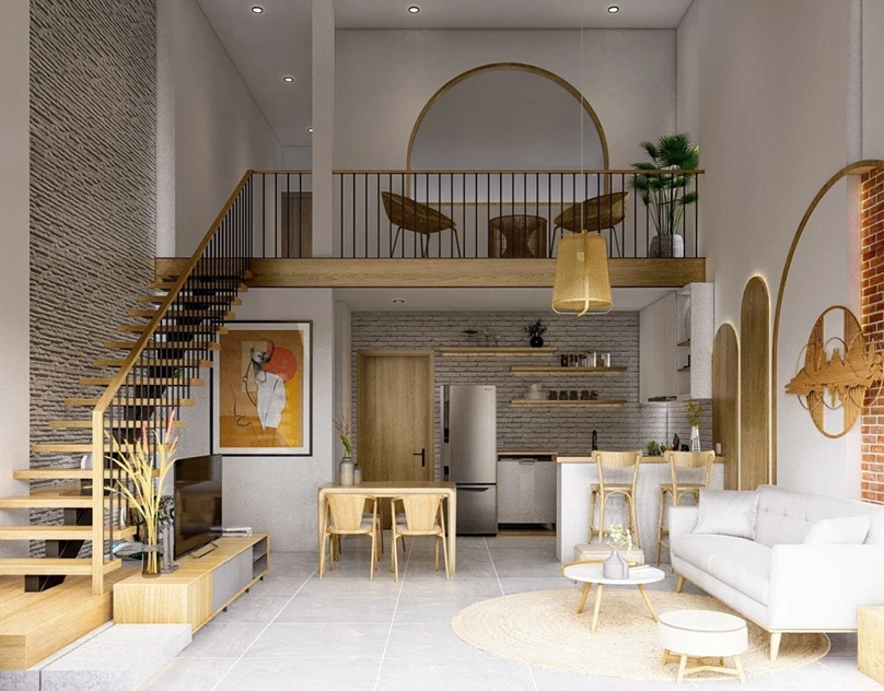 Nội thất nhà gác lửng