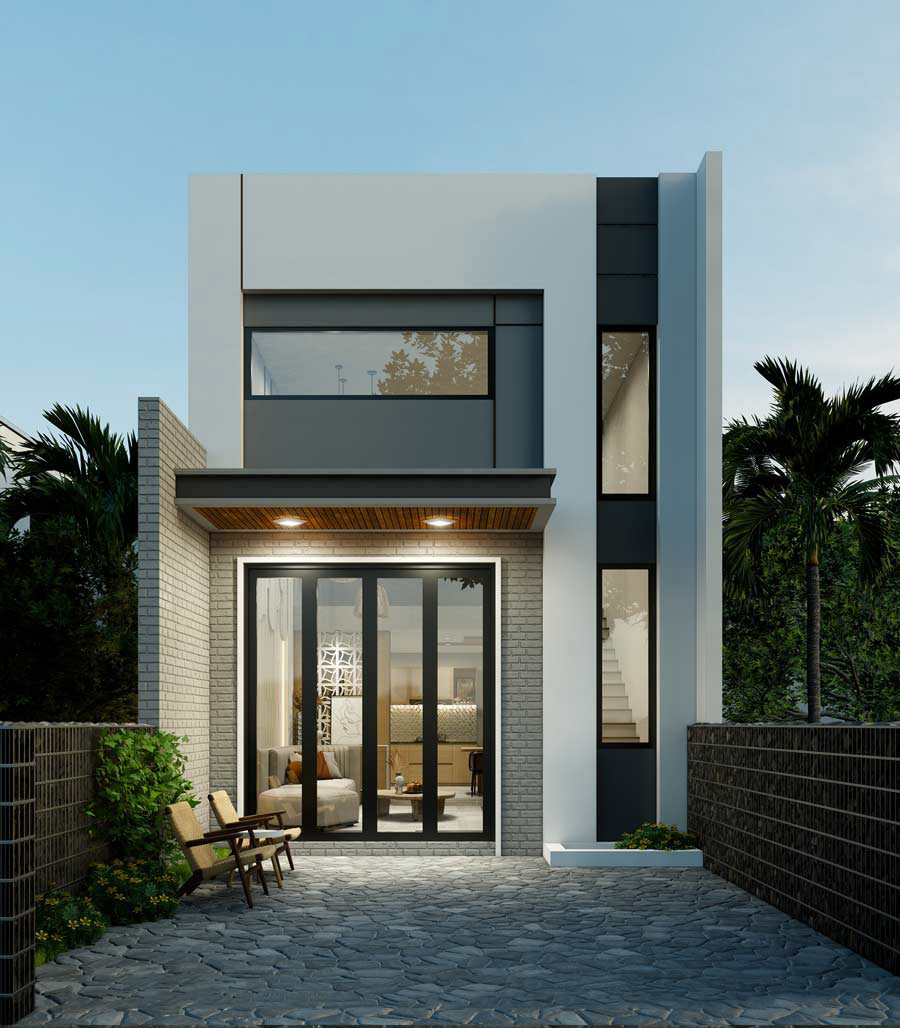 Mẫu nhà gác lửng mái bằng 200 triệu đẹp