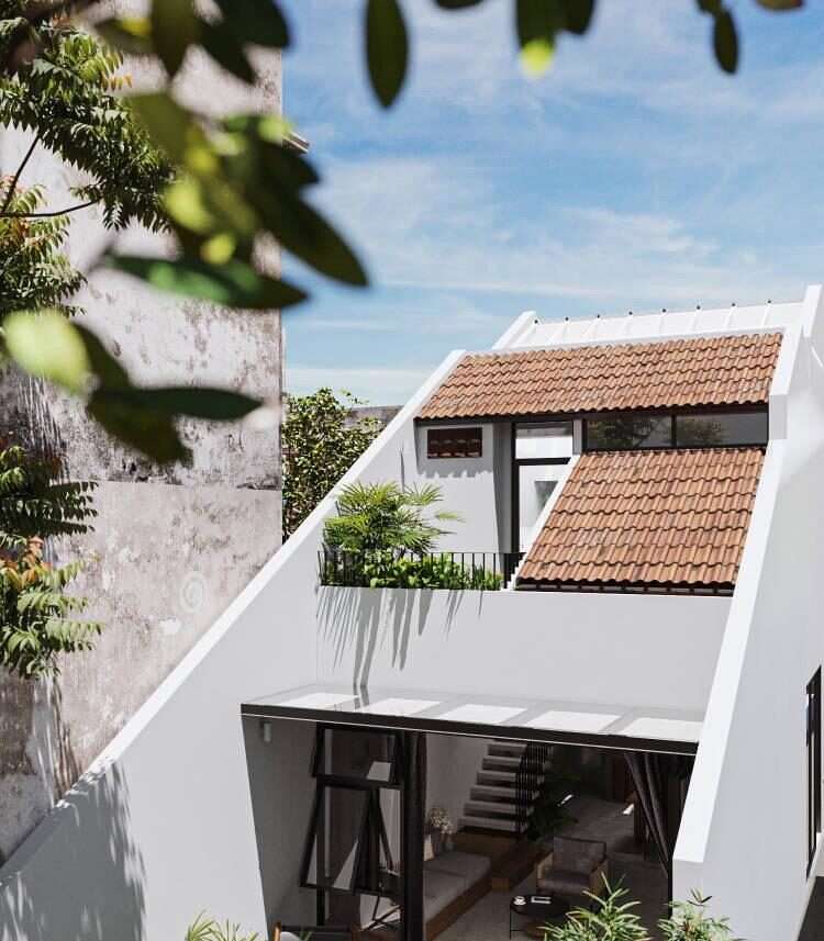 Mẫu nhà gác lửng mái ngói đẹp, hiện đại (8)
