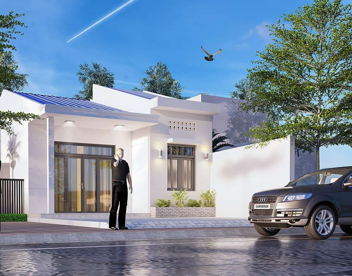 Mẫu nhà nhà cấp 4 mái tôn giá rẻ (1)