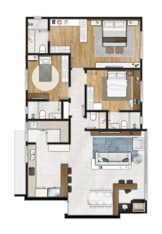 Mẫu thiết kế nhà cấp 4 3 phòng ngủ đẹp và khoa học (7)