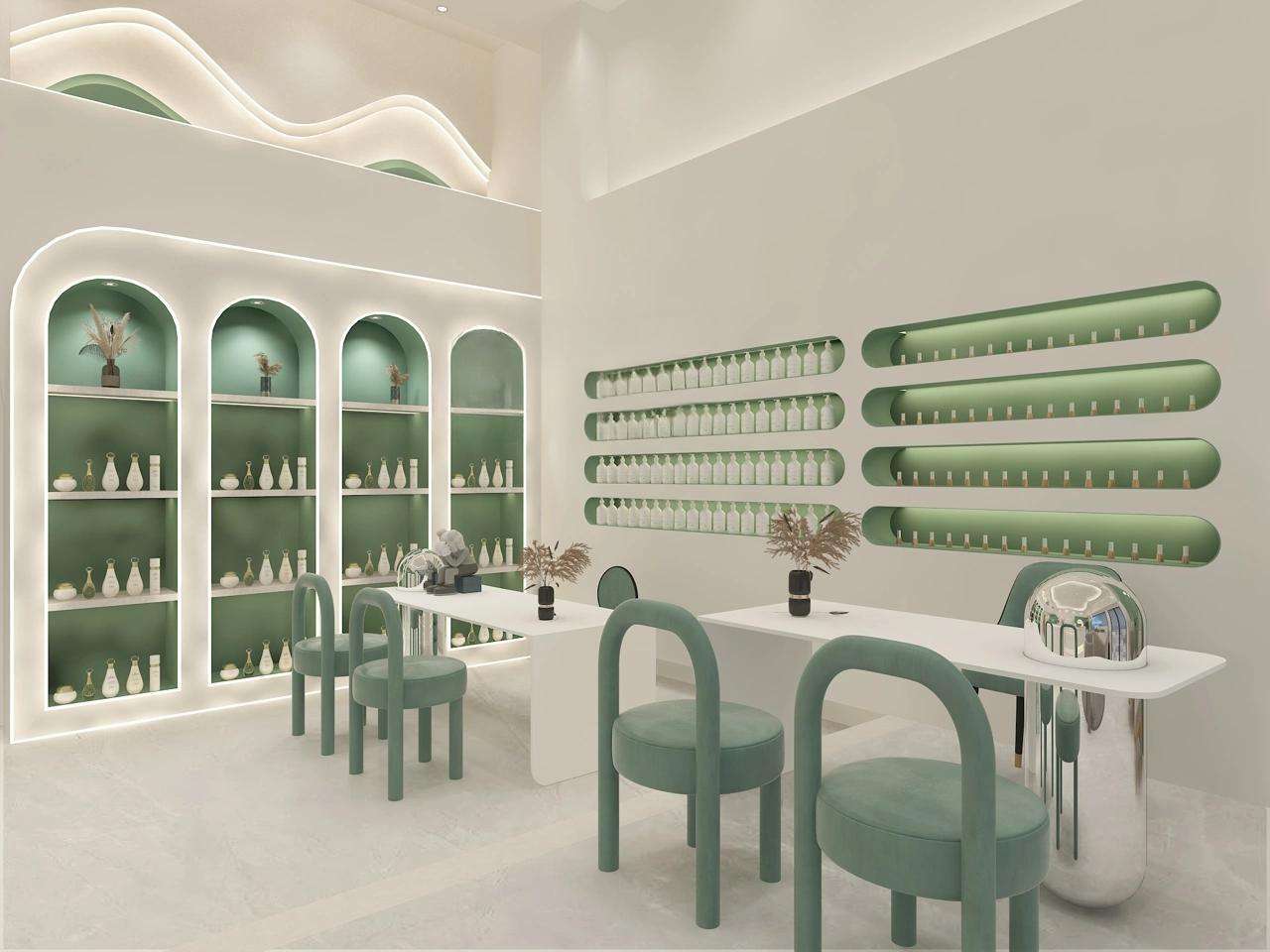 Mẫu thiết kế nội thất spa đẹp (1) Khu vực làm nail, chăm sóc móng