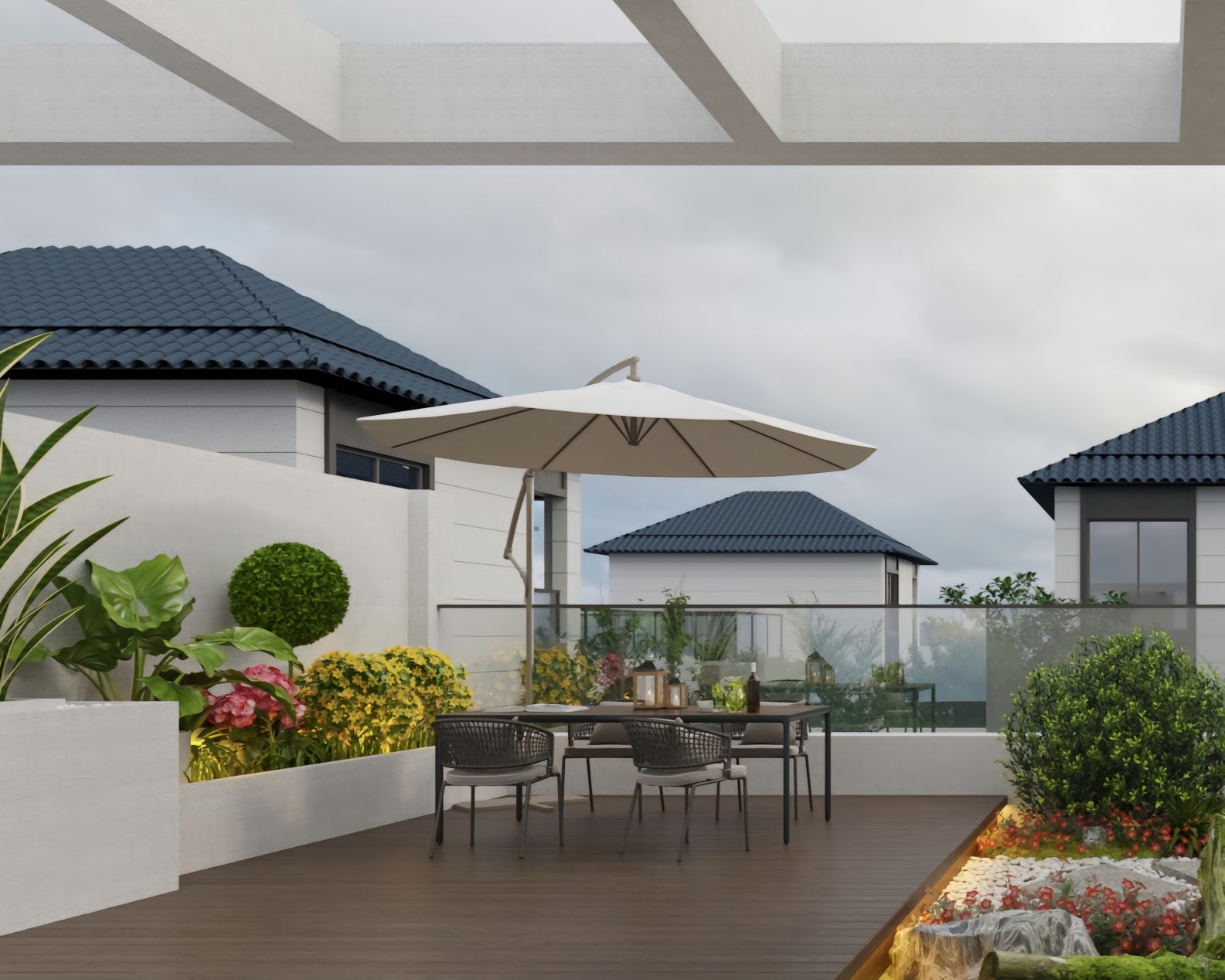 Thiết kế sân thượng sang trọng cho biệt thự (3)