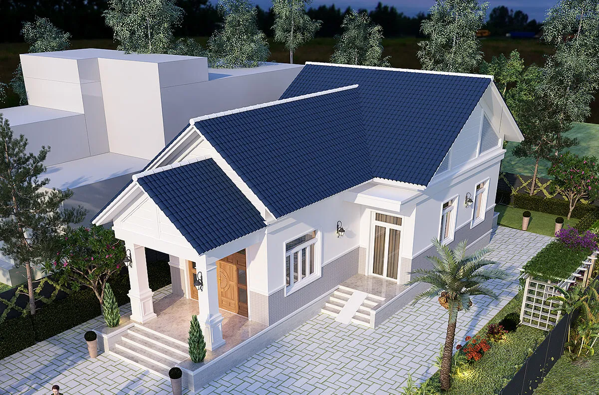 Mẫu nhà mái tôn tân cổ điển
