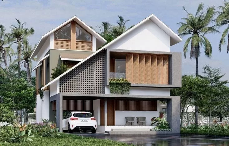 Nhà khung thép 2 tầng đẹp độc đáo