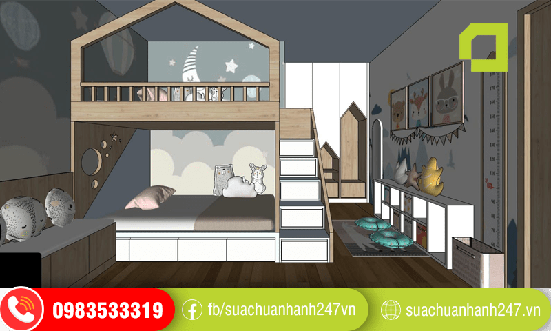 Thiết kế nội thất chung cư 1 phòng ngủ thành 2 phòng ngủ Thiết kế nội thất chung cư 1 phòng ngủ thành 2 phòng ngủ