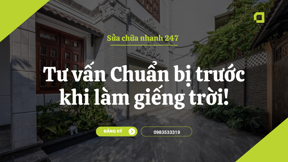 Cần chuẩn bị khi thi công giếng trời?