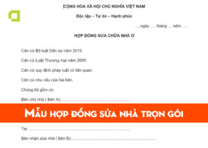 Mẫu hợp đồng sửa nhà trọn gói