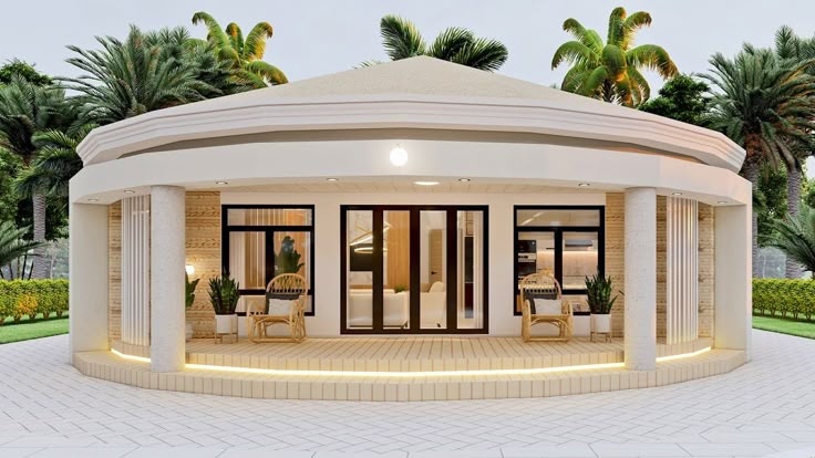 Nhà lục giác phong cách cổ điển, hiện đại, tân cổ điển