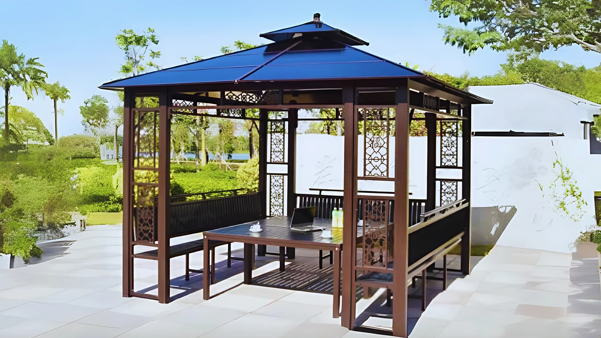 Nhà lục giác mái bằng