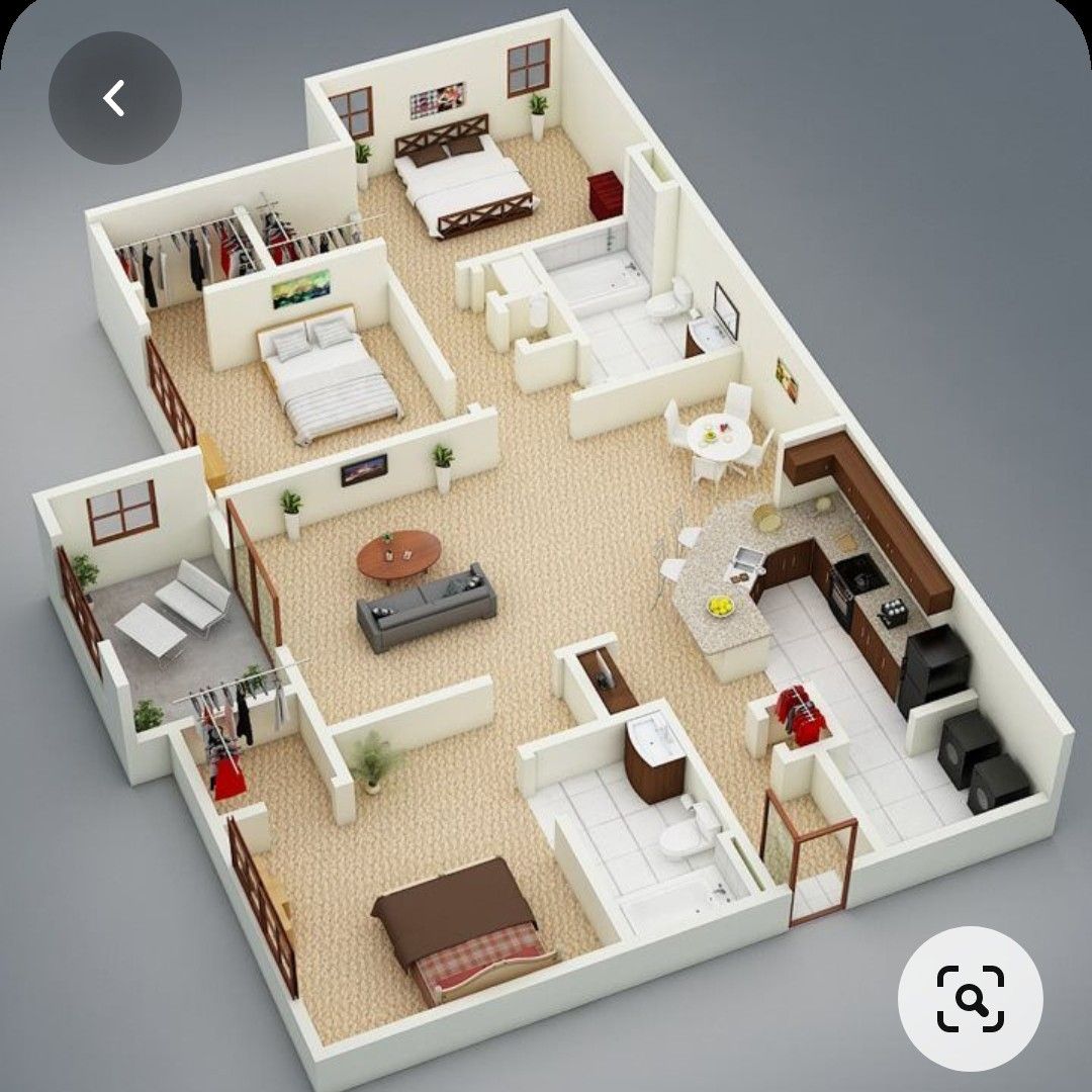 Cải tạo chung cư 2 phòng ngủ 60m2 thành 3 phòng ngủ 3