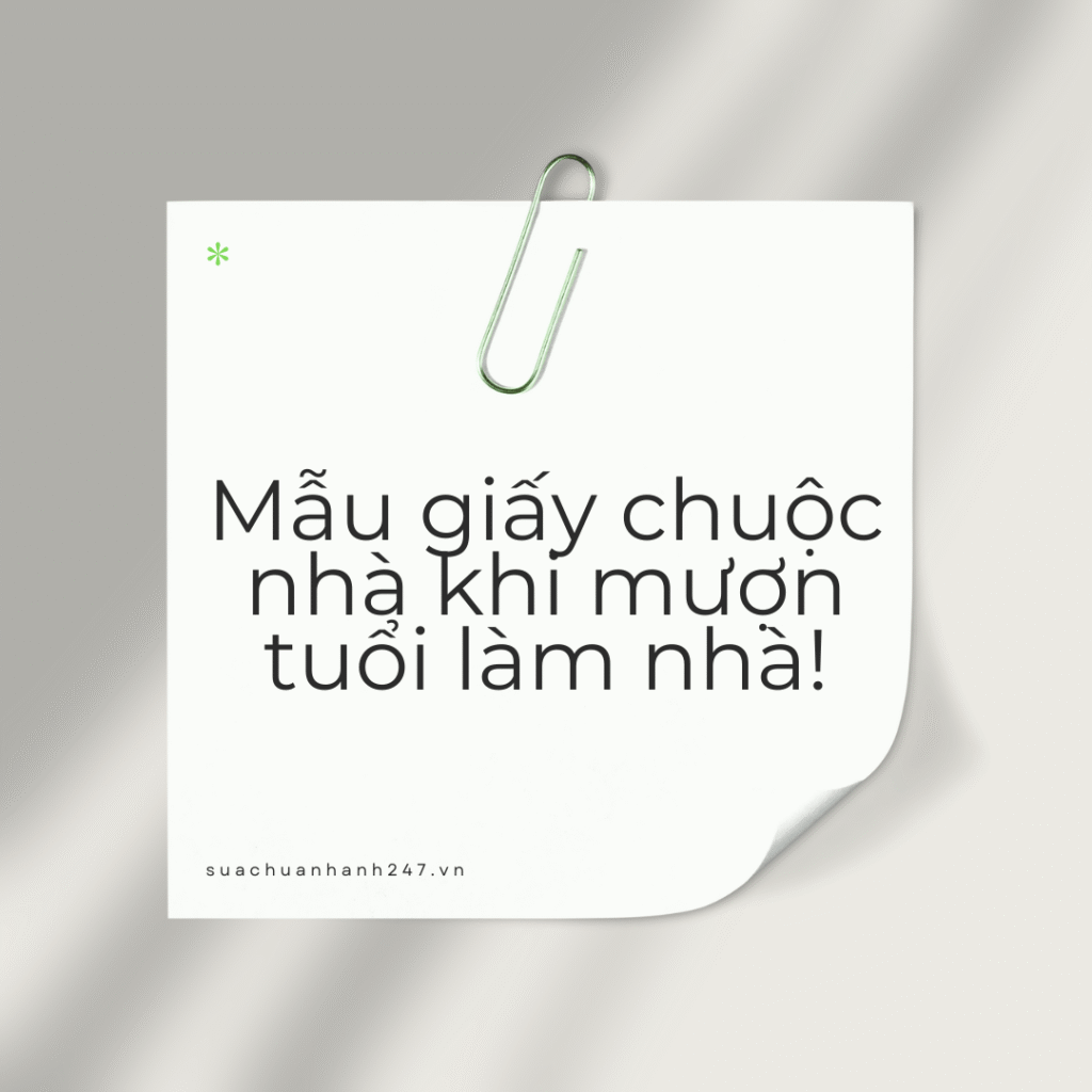 Mẫu giấy chuộc nhà khi mượn tuổi