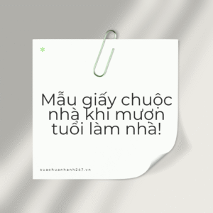 Mẫu giấy chuộc nhà khi mượn tuổi
