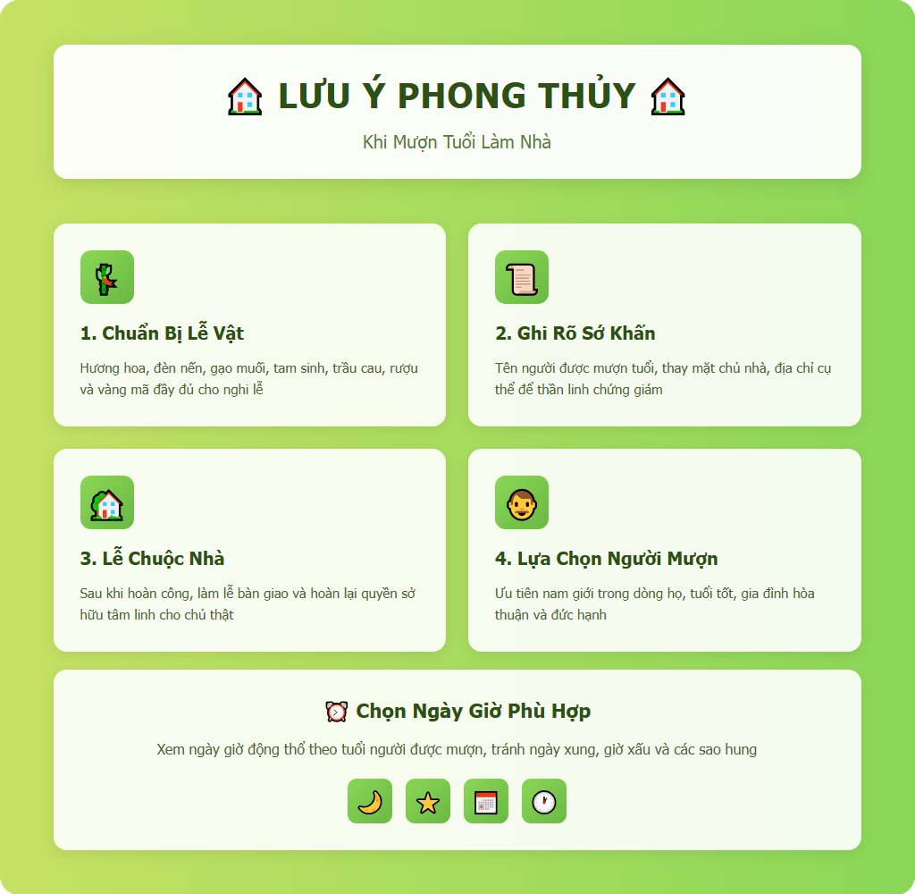 Một số lưu ý phong thủy khi mượn tuổi làm nhà