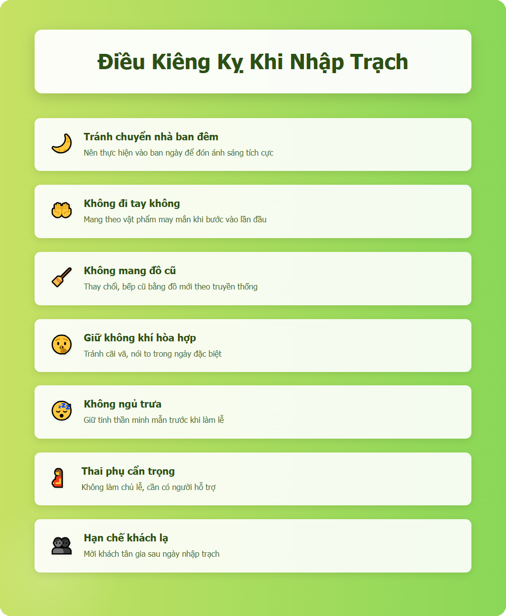 Những điều kiêng kỵ tuyệt đối phải tránh