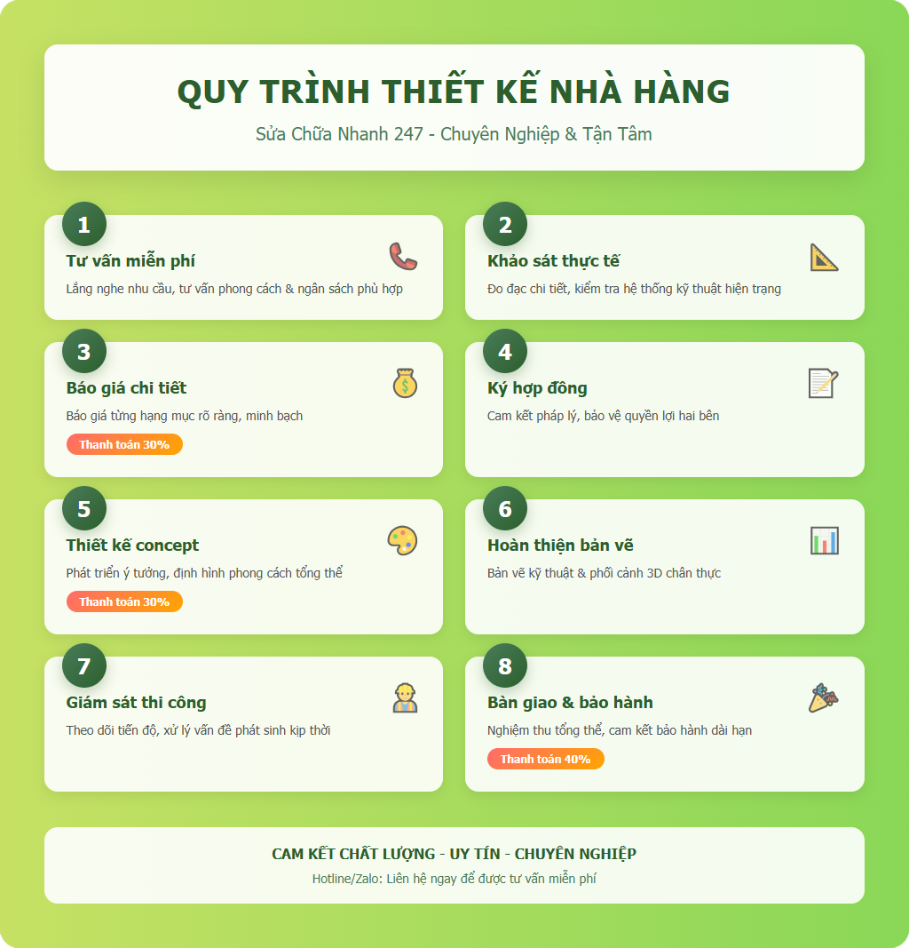 Quy trình thiết kế nhà hàng