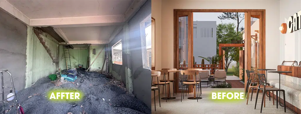 Báo giá sửa chữa, cải tạo nhà ở thành quán cafe sân vườn