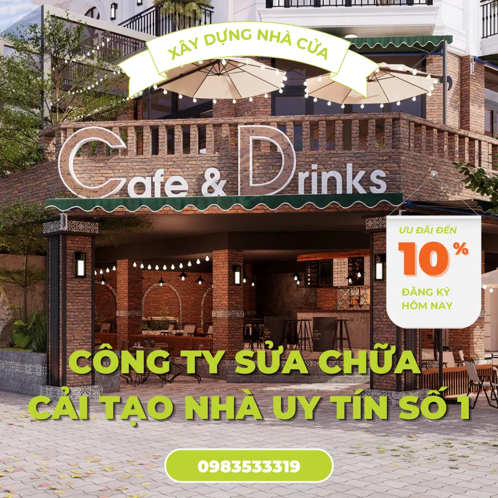 dịch vụ ải tạo nhà ở thành quán cafe sân vườn