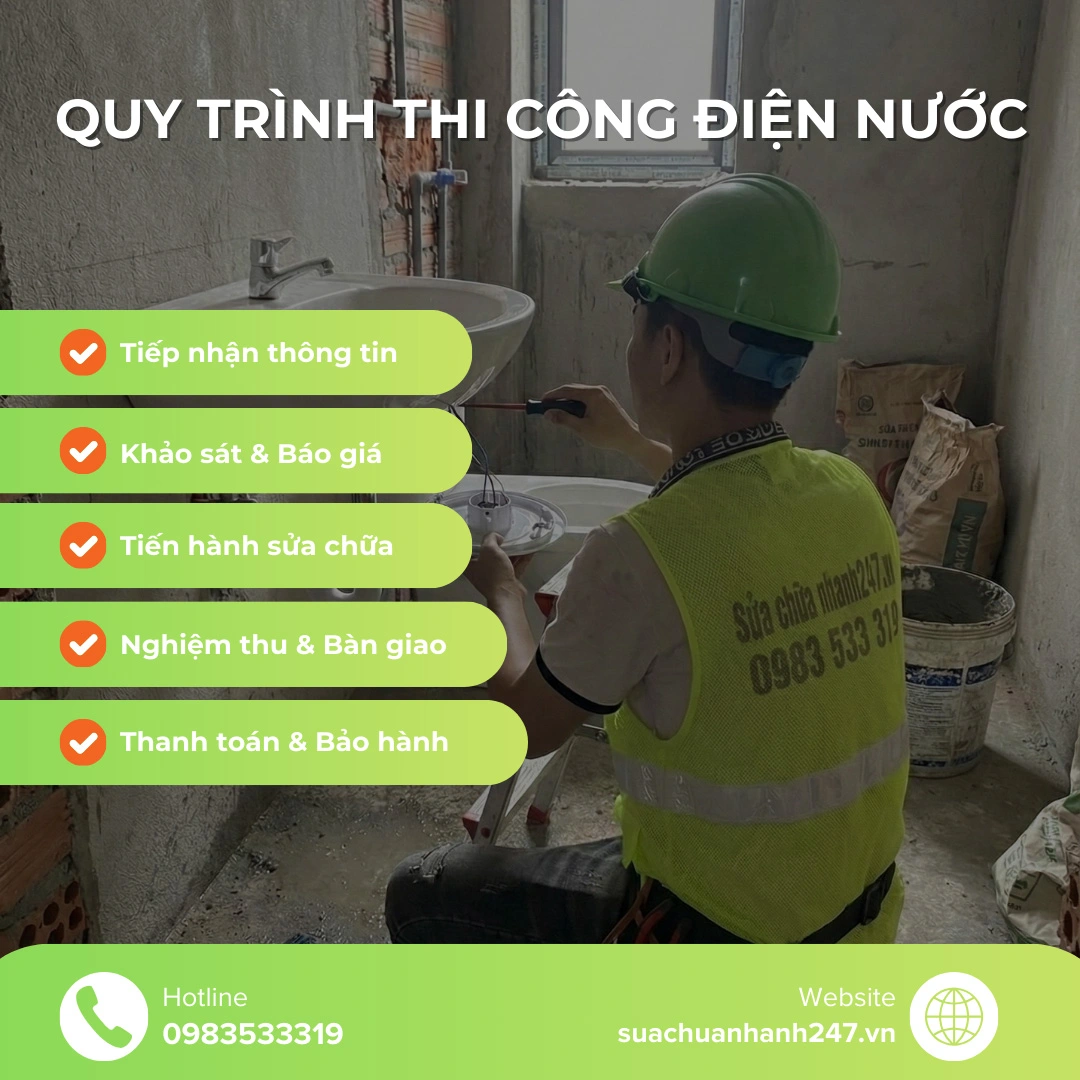 Quy trình sửa chữa điện nước Hà Nội