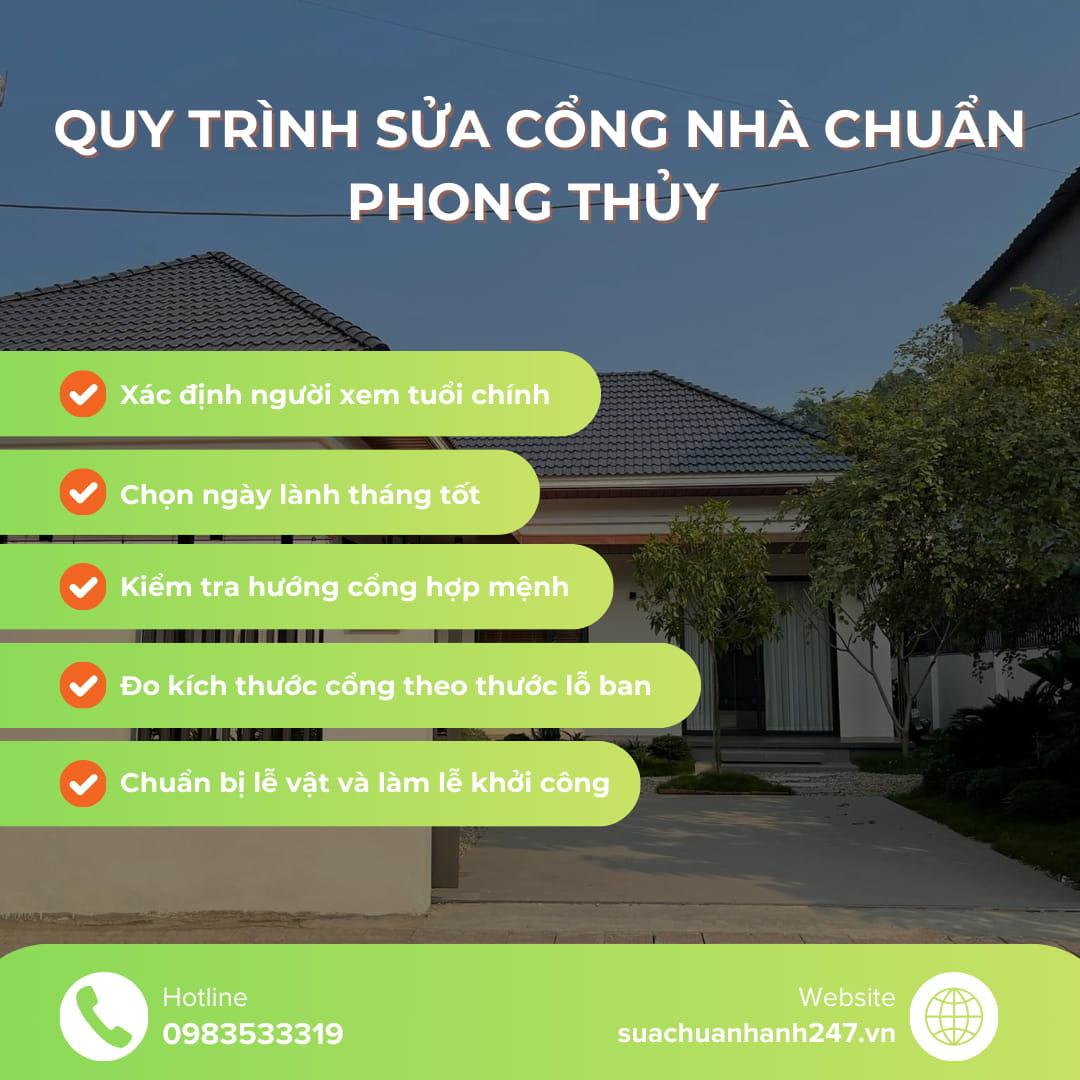 quy trình sửa cổng nhà