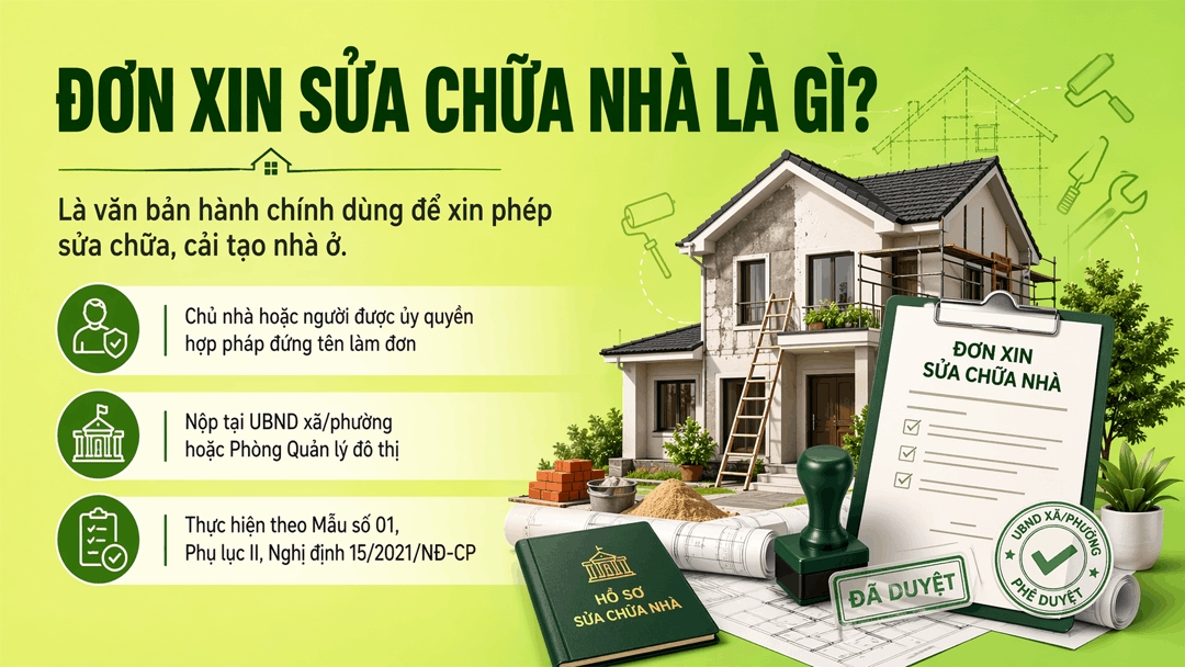Đơn xin sửa chữa nhà