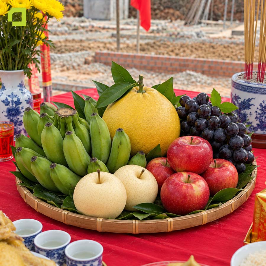 5 Loại trái cây cúng xây nhà chuẩn ngũ hành