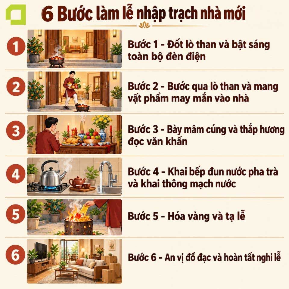 Các bước làm lễ nhập trạch nhà mới chuẩn