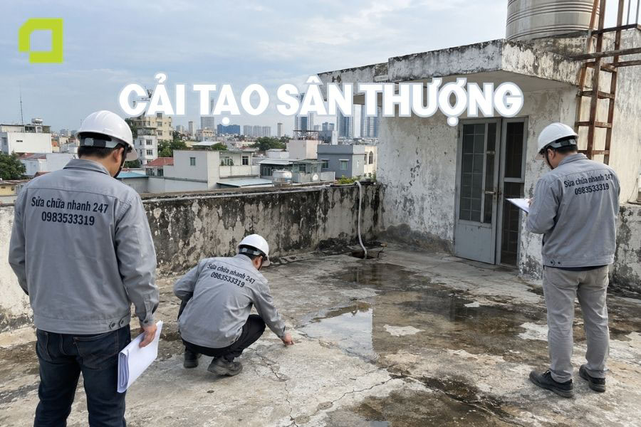 cải tạo sân thượng cũ