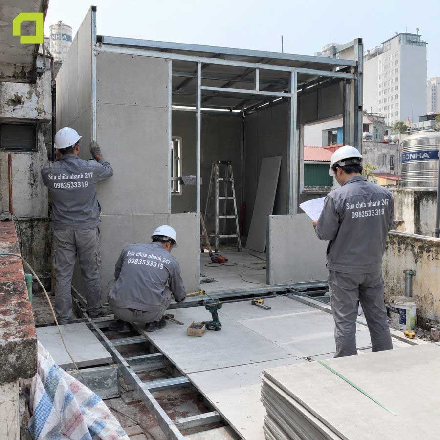 Cải tạo sân thượng thành phòng ngủ bằng tấm Cemboard