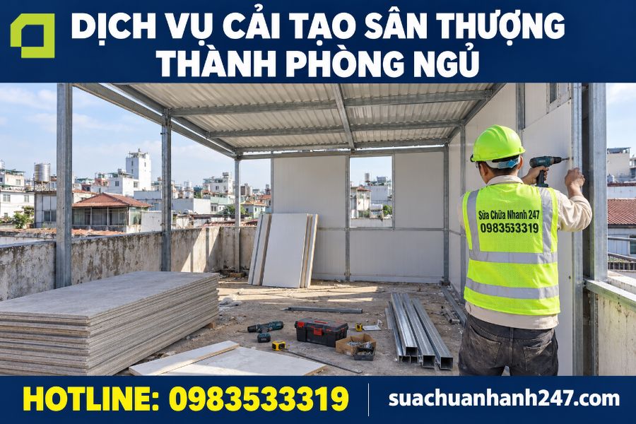 Dịch vụ cơi nới sân thượng làm phòng