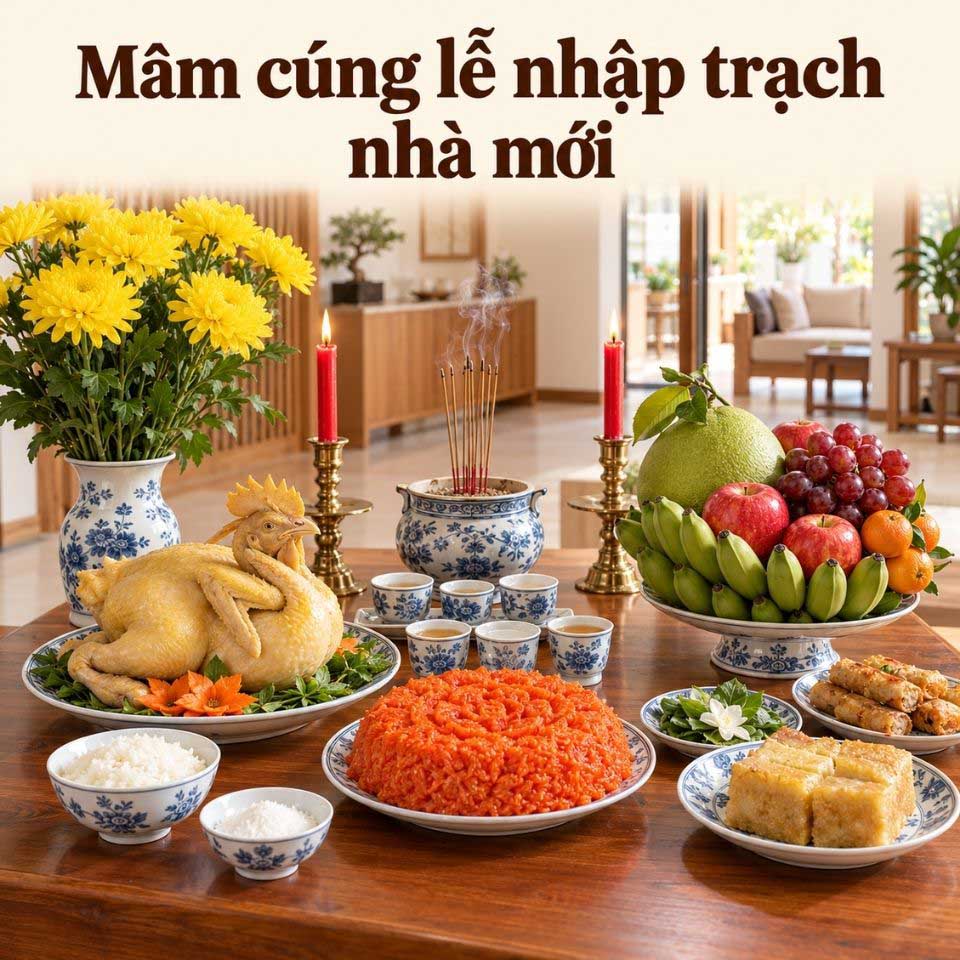 Mâm cúng nhập trạch chuẩn phong thuỷ