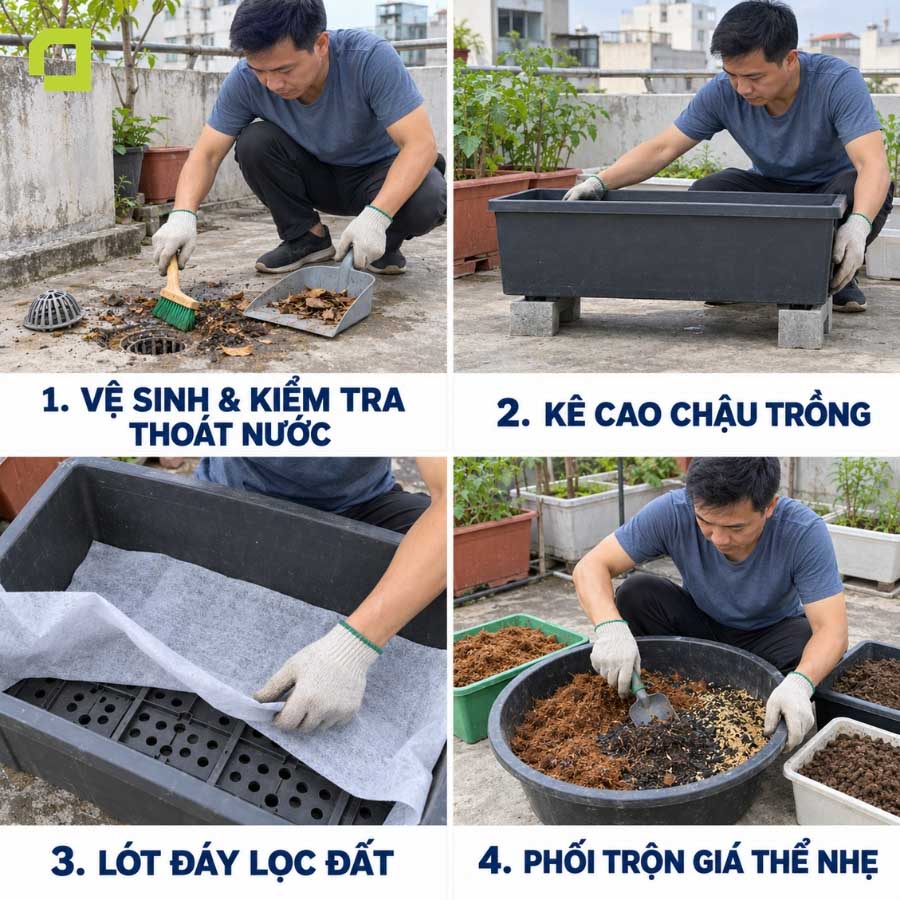 cải tạo sân thượng thành vườn